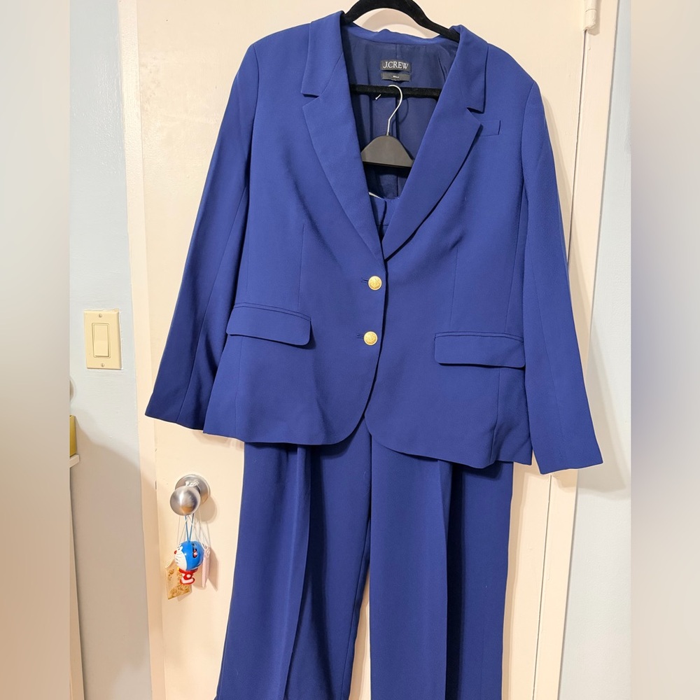 J. Crew Blue Wide Leg Pants & Blazer Set